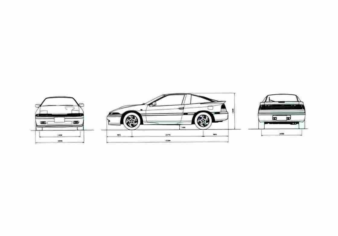 Blueprint Mitsubishi Eclipse I Coupe 1993 A4 Photo Print