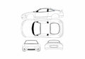 Blueprint Mitsubishi Eclipse II Coupe 1995 A4 Photo Print