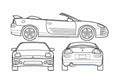 Blueprint Mitsubishi Eclipse III Convertible Cabriolet 2001 A4 Photo Print