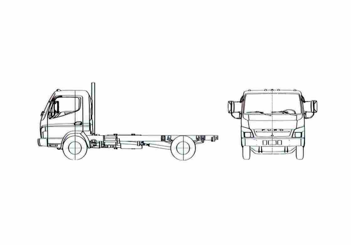 Blueprint Mitsubishi FE145 Truck A4 Photo Print