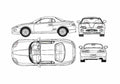 Blueprint Mitsubishi FTO GS Coupe 1998 A4 Photo Print