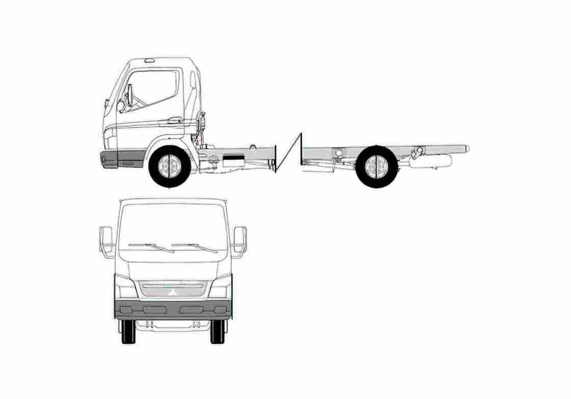 Blueprint Mitsubishi Fuso Canter Truck 2007 A4 Photo Print