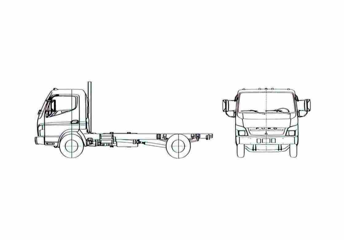Blueprint Mitsubishi Fuso FE180 Truck A4 Photo Print