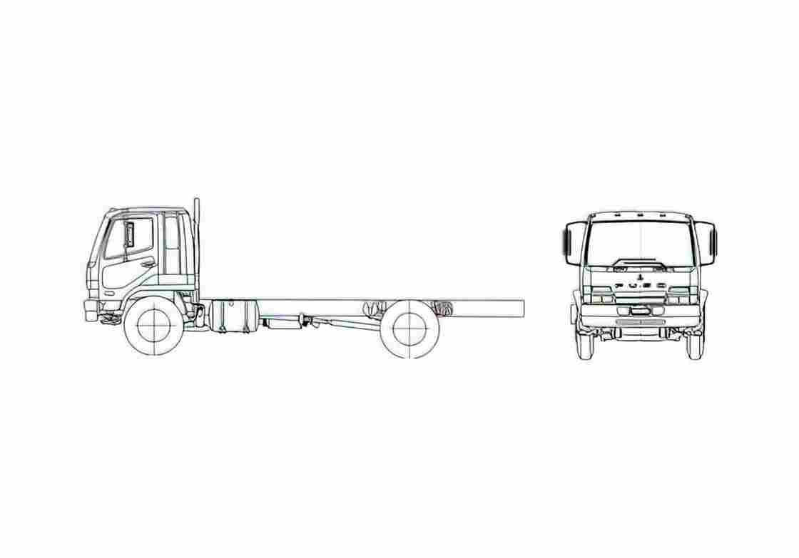 Blueprint Mitsubishi Fuso FK200 Truck A4 Photo Print