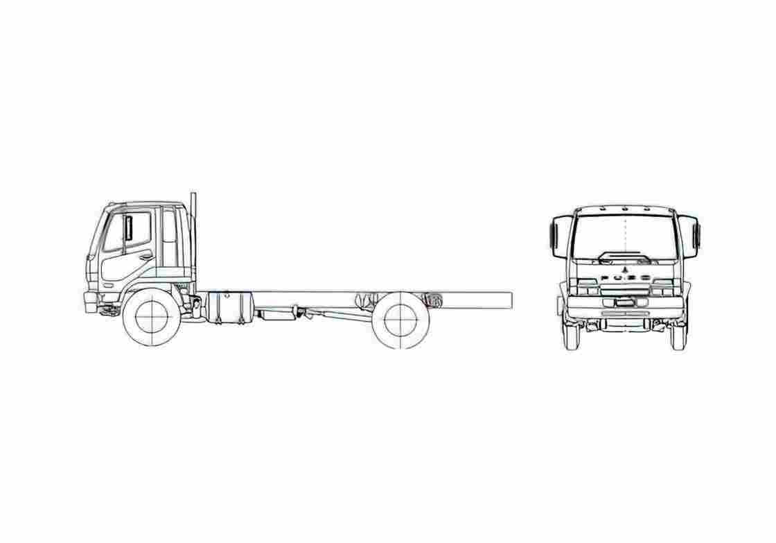 Blueprint Mitsubishi Fuso FM260 Truck A4 Photo Print
