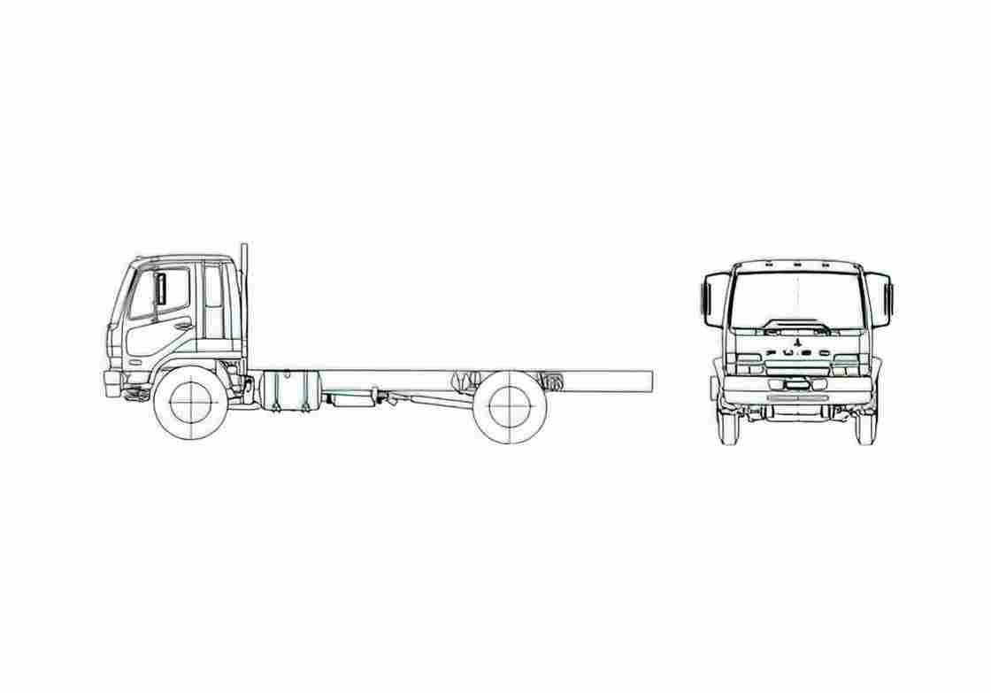 Blueprint Mitsubishi Fuso FM330 Truck A4 Photo Print