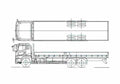 Blueprint Mitsubishi Fuso Super Great 6x2 Truck A4 Photo Print