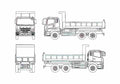 Blueprint Mitsubishi Fuso Super Great Dump Truck 2007 A4 Photo Print