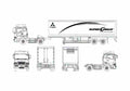 Blueprint Mitsubishi Fuso Super Great Semi Trailer Truck A4 Photo Print