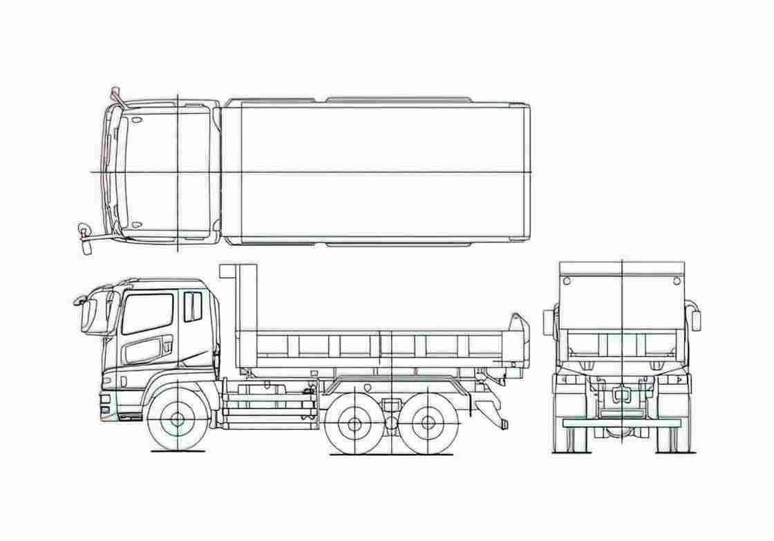 Blueprint Mitsubishi Fuso Super Great Truck A4 Photo Print