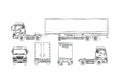 Blueprint Mitsubishi Fuso Trailer Truck A4 Photo Print