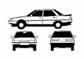 Blueprint Mitsubishi Galant 2000 Turbo Sedan 1984 A4 Photo Print
