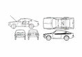 Blueprint Mitsubishi Galant 2000 gto Coupe 1977 A4 Photo Print