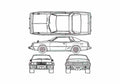 Blueprint Mitsubishi Galant Sapporo Coupe 1976 A4 Photo Print