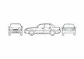 Blueprint Mitsubishi Galant Sedan 1985 A4 Photo Print