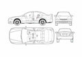 Blueprint Mitsubishi Galant Sedan 1996 A4 Photo Print