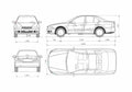 Blueprint Mitsubishi Galant VIII Sedan 1996 A4 Photo Print
