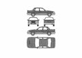 Blueprint Mitsubishi Galant VR4 Sedan 1989 A4 Photo Print