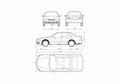 Blueprint Mitsubishi Gallant VIII Sedan 1996 A4 Photo Print