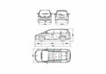 Blueprint Mitsubishi Grandis Minivan 2003 A4 Photo Print