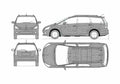 Blueprint Mitsubishi Grandis Minivan 2004 A4 Photo Print