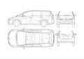 Blueprint Mitsubishi Grandis Minivan 2005 A4 Photo Print