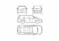Blueprint Mitsubishi Grandis Minivan 2007 A4 Photo Print