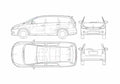 Blueprint Mitsubishi Grandis Wagon 2005 A4 Photo Print