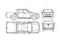 Blueprint Mitsubishi Hunter Pick up 2007 A4 Photo Print