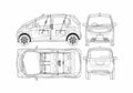 Blueprint Mitsubishi I Hatchback 2006 A4 Photo Print