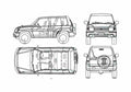 Blueprint Mitsubishi IO SUV 2005 A4 Photo Print