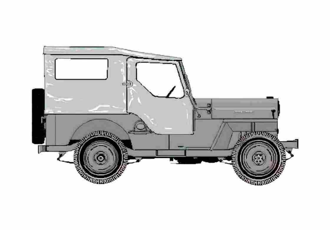 Blueprint Mitsubishi Jeep J10 SUV 1967 A4 Photo Print