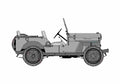 Blueprint Mitsubishi Jeep J3 SUV 1953 A4 Photo Print