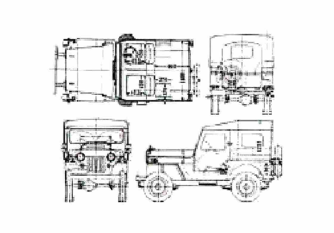 Blueprint Mitsubishi Jeep J3 SUV 1967 A4 Photo Print