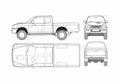 Blueprint Mitsubishi L 200 Pick up 2004 A4 Photo Print
