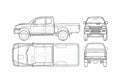 Blueprint Mitsubishi L 200 Pick up 2005 A4 Photo Print