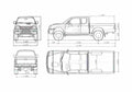 Blueprint Mitsubishi L200 Club Cab Warrior Pick up 2007 A4 Photo Print