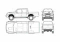 Blueprint Mitsubishi L200 Double Cab Pick up 2002 A4 Photo Print