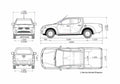 Blueprint Mitsubishi L200 Double Cab Pick up 2008 A4 Photo Print