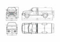 Blueprint Mitsubishi L200 Single Cab Pick up 2007 A4 Photo Print