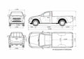 Blueprint Mitsubishi L200 Single Cab Pick up 2008 A4 Photo Print