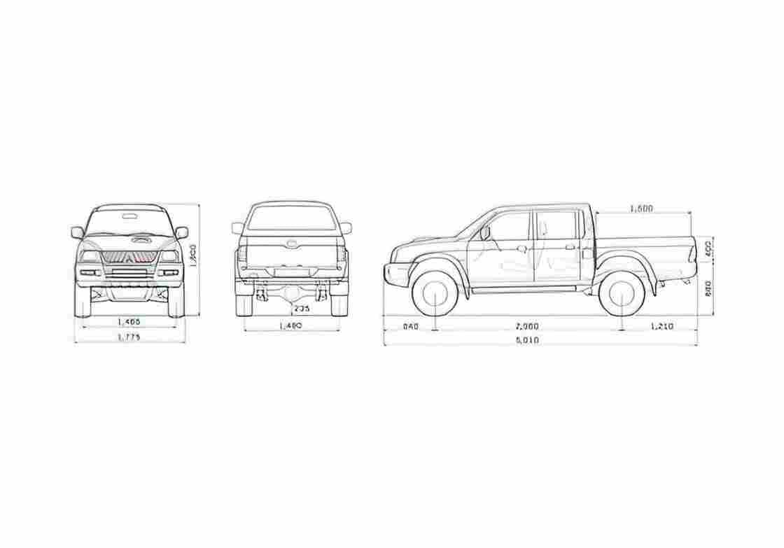 Blueprint Mitsubishi L200 Trojan Animal Pick up 2007 A4 Photo Print