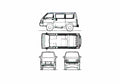 Blueprint Mitsubishi L300 4x4 Bus 1993 A4 Photo Print