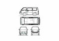 Blueprint Mitsubishi L300 Bus 1993 A4 Photo Print