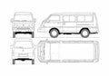 Blueprint Mitsubishi L300 LWB Bus 2005 A4 Photo Print