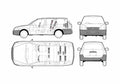 Blueprint Mitsubishi Lancer C VAN Wagon 2005 A4 Photo Print