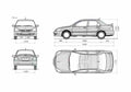 Blueprint Mitsubishi Lancer Cedia Sedan 2003 A4 Photo Print