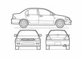 Blueprint Mitsubishi Lancer Cedia Sedan A4 Photo Print
