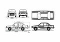 Blueprint Mitsubishi Lancer EX2000 Turbo Sedan 1982 A4 Photo Print