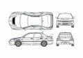 Blueprint Mitsubishi Lancer Evo IX GT Sedan 2006 A4 Photo Print